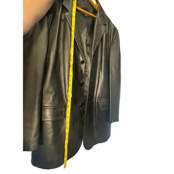 Vintage Black 100% Leather JNY Jones New York Mens Leather Jacket‎ Coat 44R - Picture 12 of 16